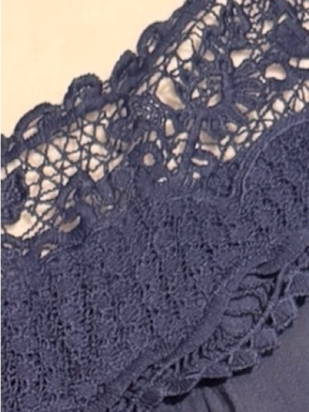 Tantrums Navy Crochet Yoke Long-Sleeve Top - Picture 3 of 9